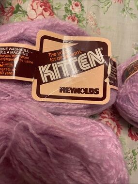 Reynolds Kitten Soft Yarn in Lilac - Lightweight Fluffy Purple Skein